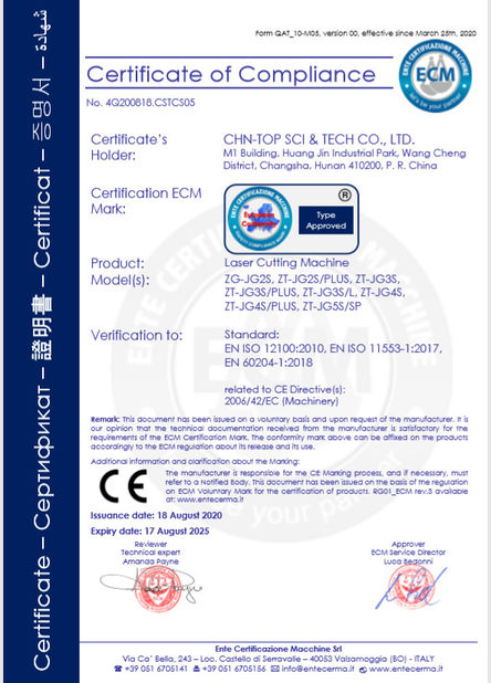 중국 CHN-TOP SCI&amp;TECH CO., LTD. 인증