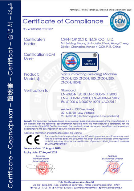 중국 CHN-TOP SCI&amp;TECH CO., LTD. 인증